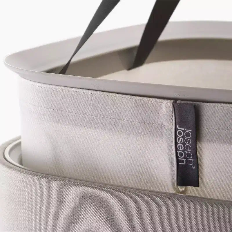 Cesto portabiancheria da 60 litri con borsa a tracolla rimovibile e coperchio, Beige