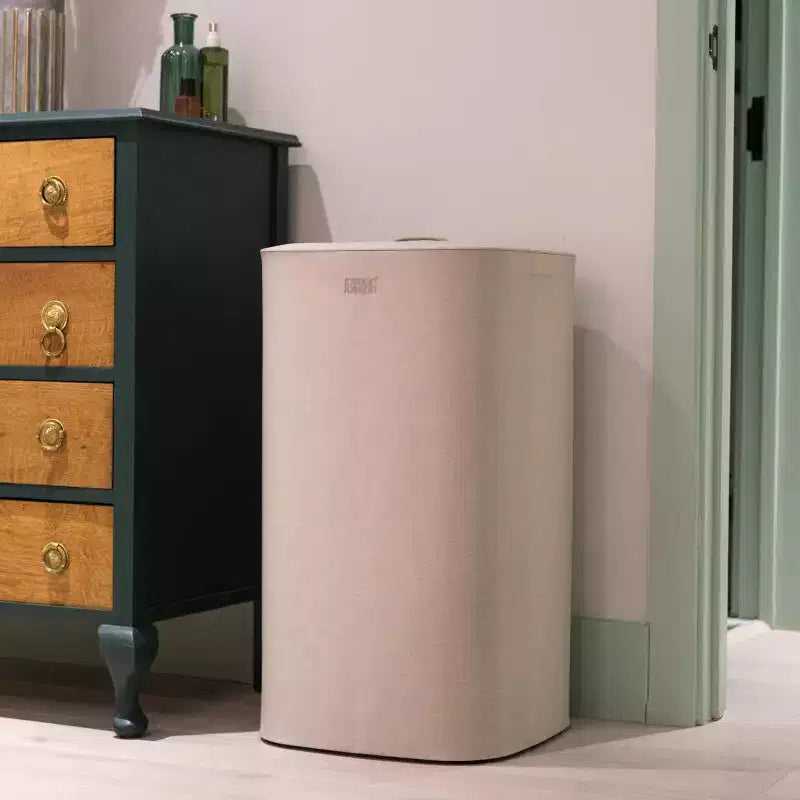 Cesto portabiancheria da 60 litri con borsa a tracolla rimovibile e coperchio, Beige