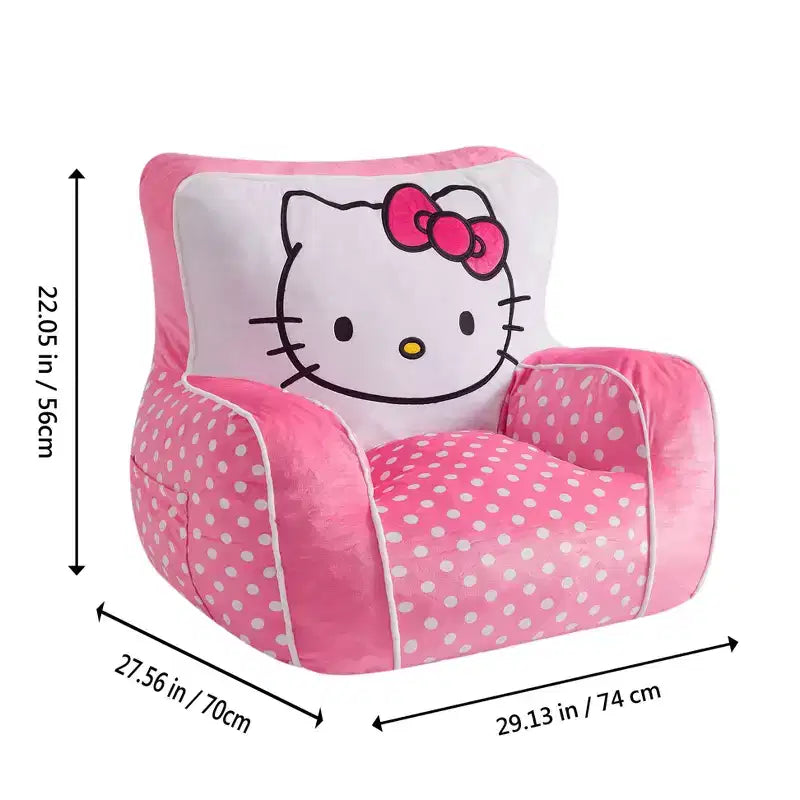 Sedia in peluche per bambini in schiuma compressa, rosa