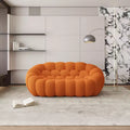 75-Inch Bubble Loveseat Sofa with Honeycomb Design, 3D Mesh Fabric for Modern Spaces, Orange