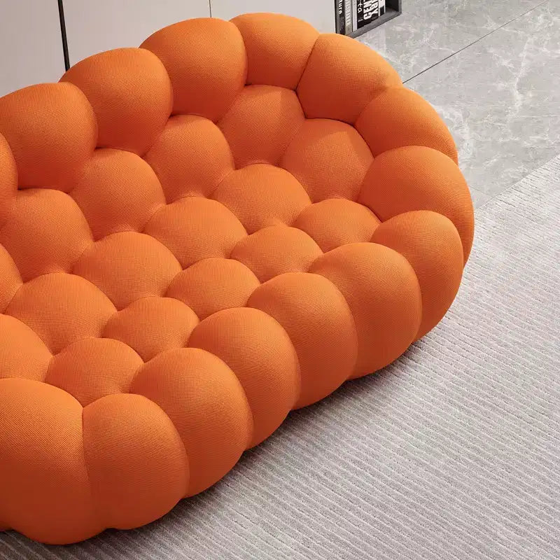 Divanetto "Bubble" da 75 pollici con design a nido d'ape, tessuto a rete 3D per spazi moderni, arancione