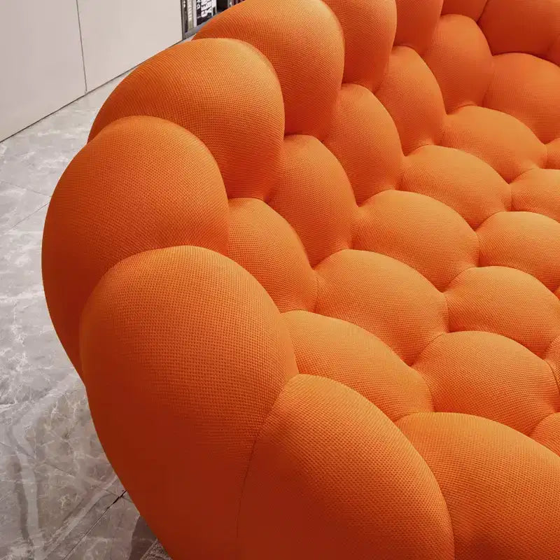 Divanetto "Bubble" da 75 pollici con design a nido d'ape, tessuto a rete 3D per spazi moderni, arancione