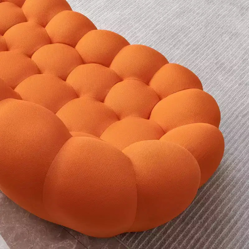 Divanetto "Bubble" da 75 pollici con design a nido d'ape, tessuto a rete 3D per spazi moderni, arancione
