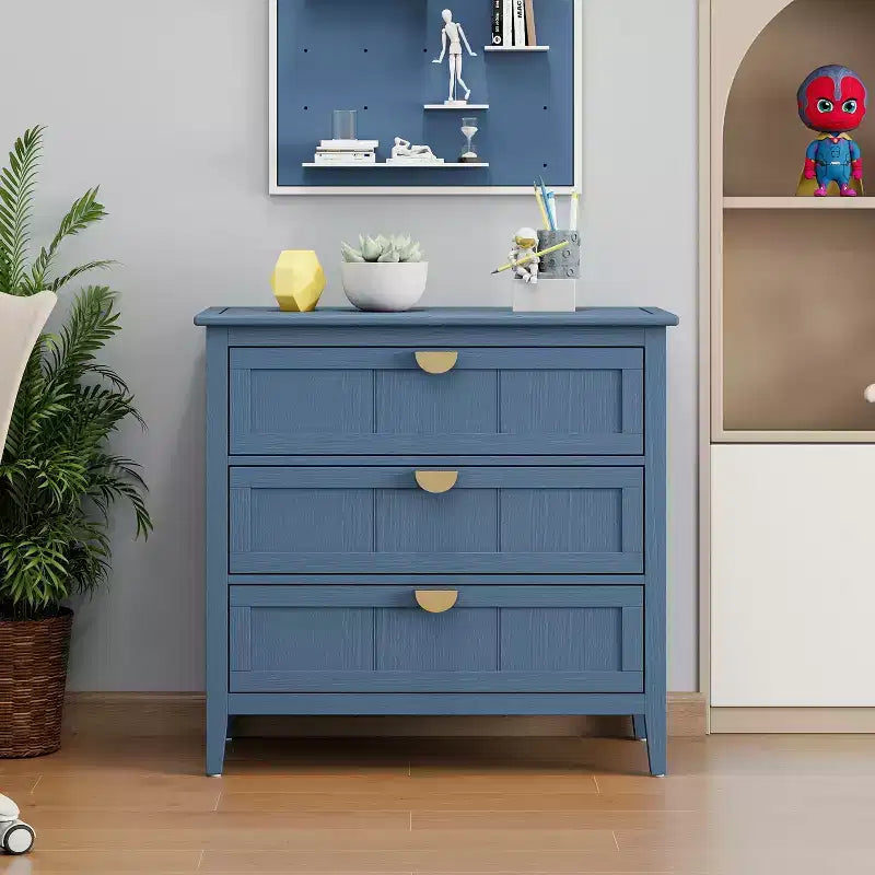 Mobile Contenitore in Legno da 31,5" con 3 Cassetti, Finitura Grana Rovere