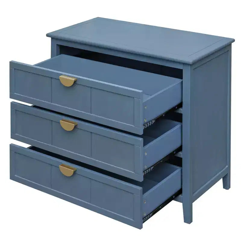 Mobile Contenitore in Legno da 31,5" con 3 Cassetti, Finitura Grana Rovere