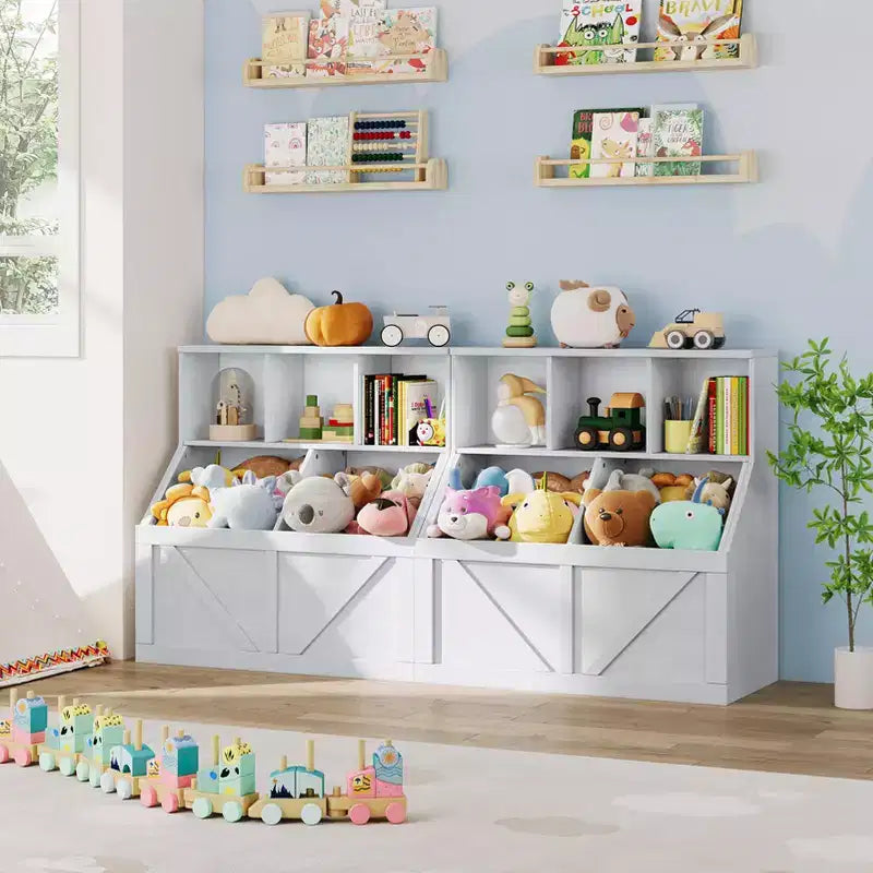 Libreria per bambini e contenitore porta giochi per sala giochi, cameretta, asilo nido e scuola materna