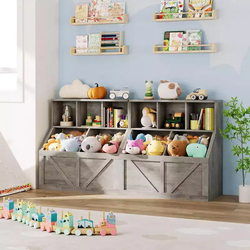 Libreria per bambini e contenitore porta giochi per sala giochi, cameretta, asilo nido e scuola materna