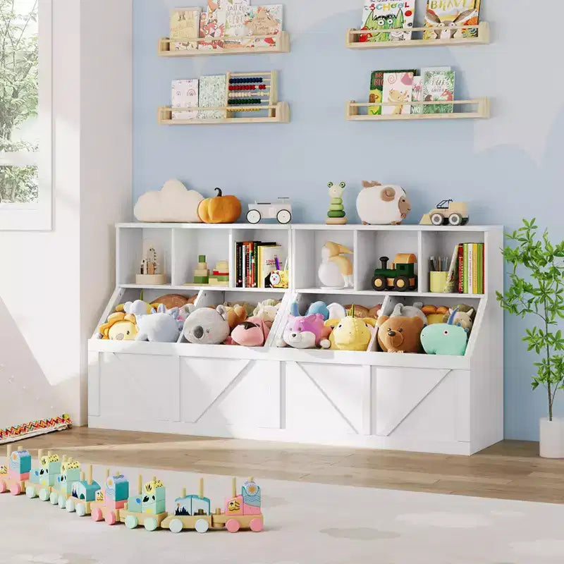 Libreria per bambini e contenitore porta giochi per sala giochi, cameretta, asilo nido e scuola materna