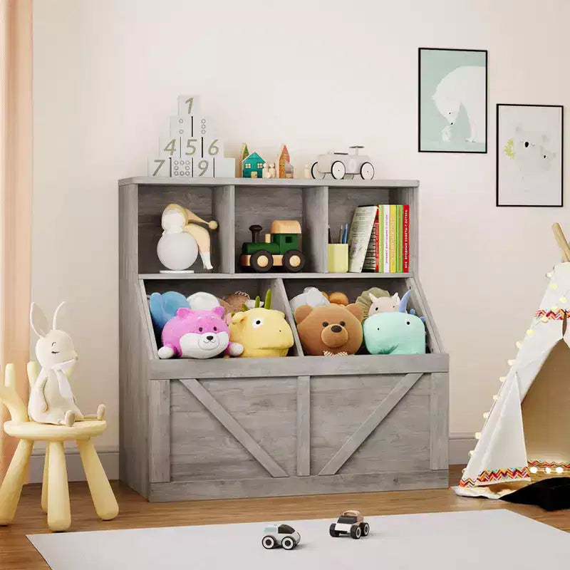 Libreria per bambini e contenitore porta giochi per sala giochi, cameretta, asilo nido e scuola materna