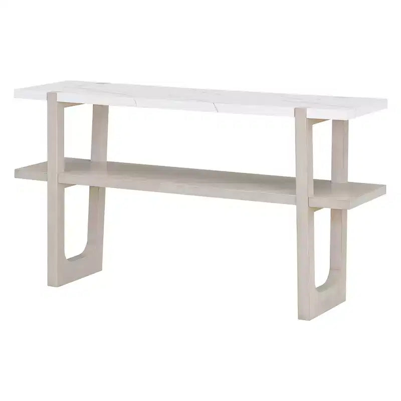 Consolle in MDF con piano effetto marmo e ripiano aperto 54" x 30"