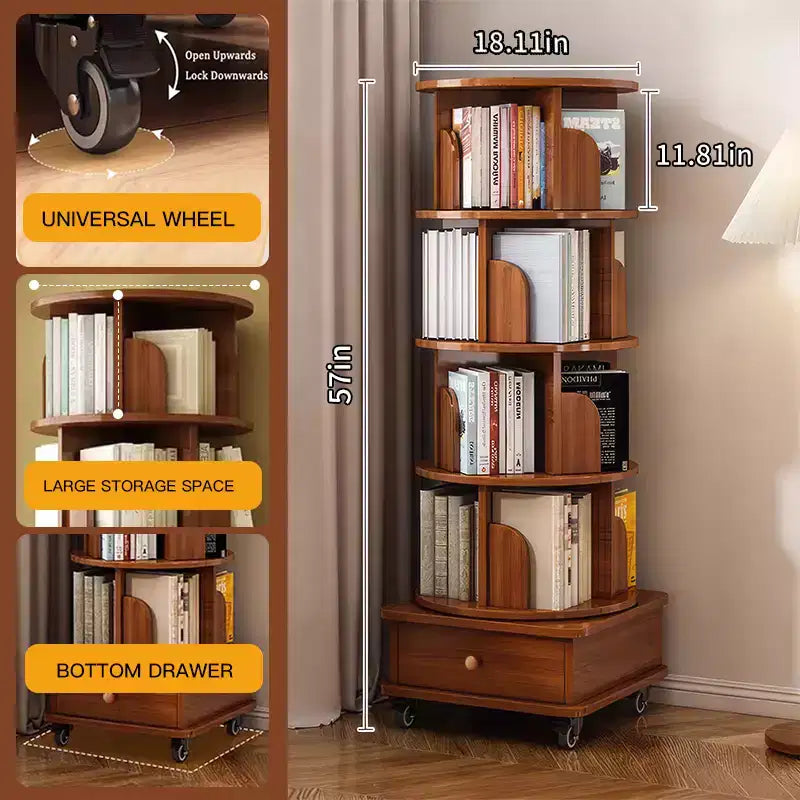 Libreria angolare a 5 ripiani in MDF con cassetto 46 x 145 cm