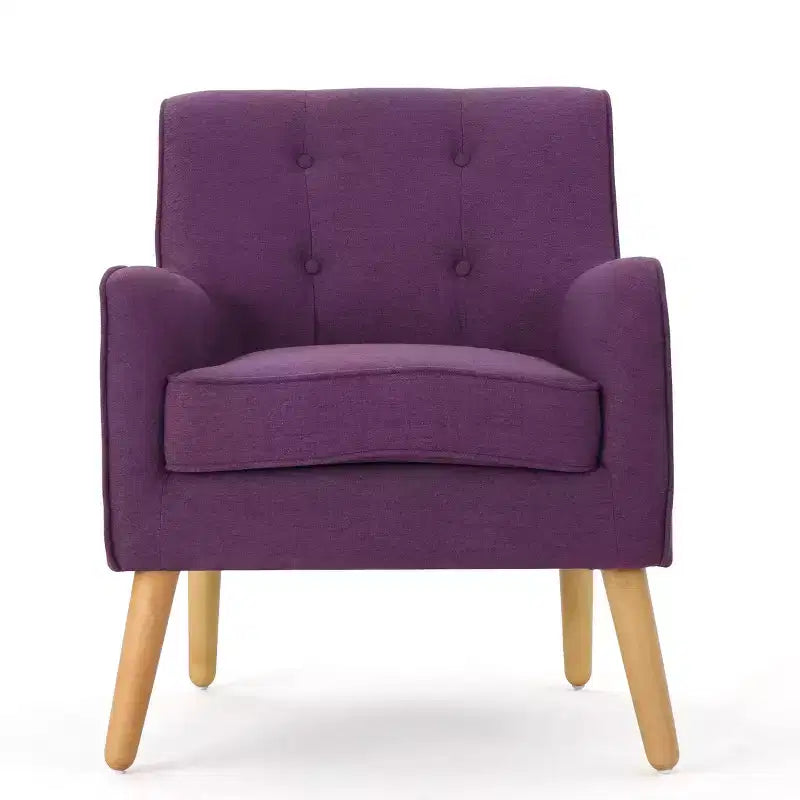 Sedia di design in compensato di legno duro con rivestimento in poliestere tufted 25'' x 30.5''