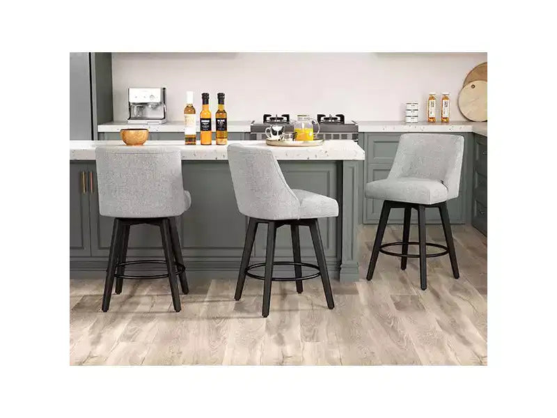 Set di 2 sgabelli da banco girevoli imbottiti in metallo e legno 17,5'' x 26-37''