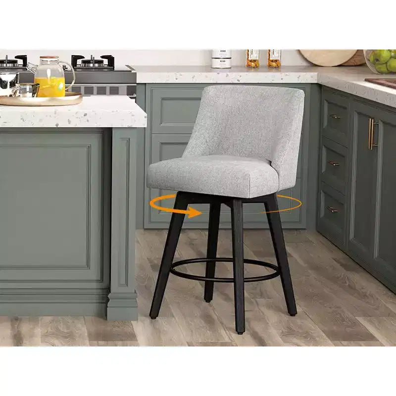 Set di 2 sgabelli da banco girevoli imbottiti in metallo e legno 17,5'' x 26-37''