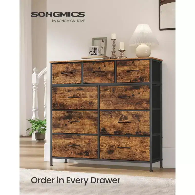Steel Non-Woven Fabric 9-Drawer Storage Dresser