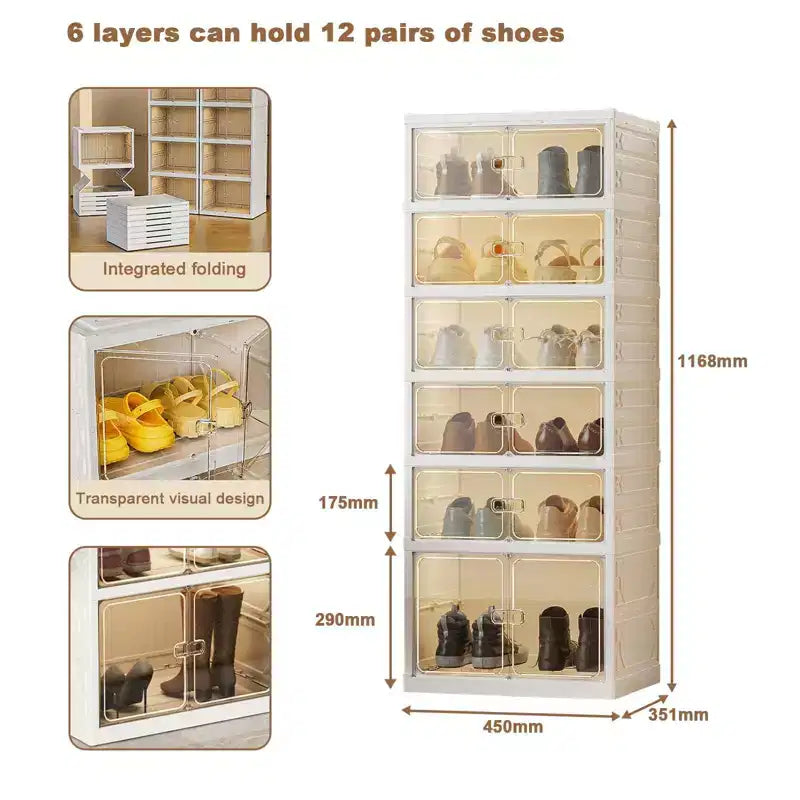 PP Plastic Foldable Stackable Shoe Storage Box 37'' x 46''
