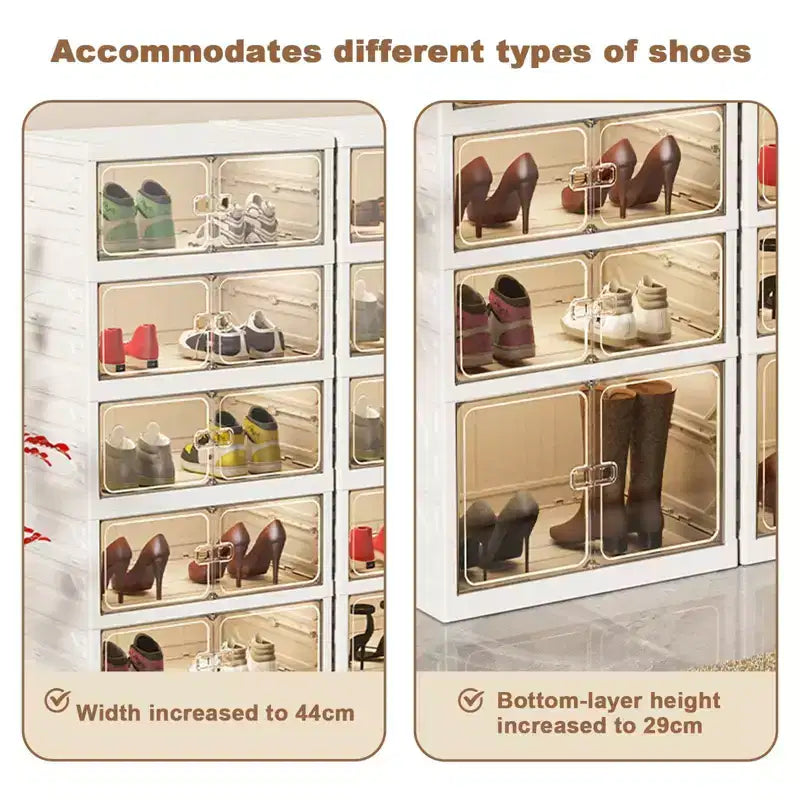 Scatola porta scarpe pieghevole e impilabile in PP, 37'' x 46''