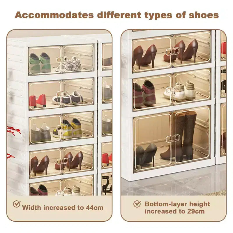 Scatola porta scarpe pieghevole e impilabile in PP, 37'' x 46''