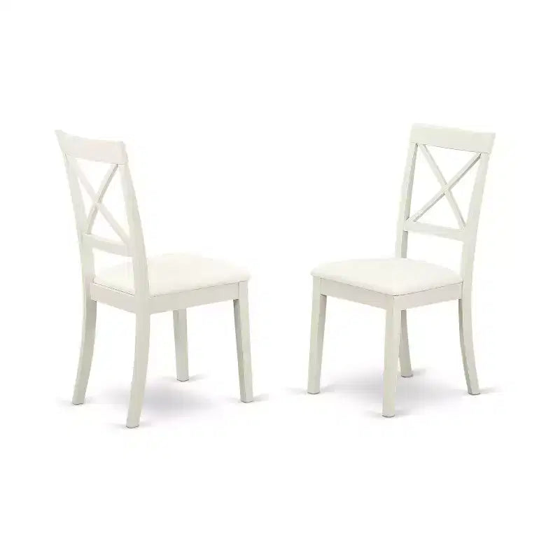 Set tavolo da pranzo in legno di gomma asiatico con sedie in similpelle 60'' x 30''