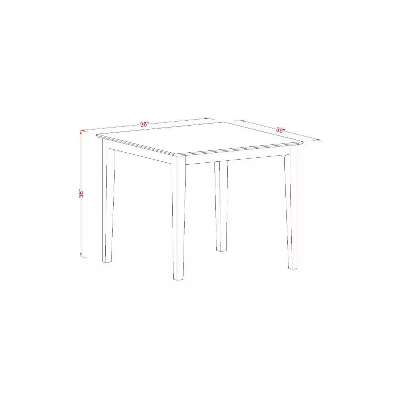Hardwood Round Dining Table Set with 4 Chairs 42'' x 36''