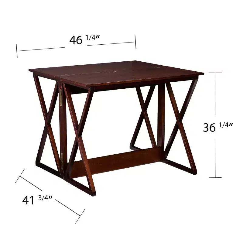 Tavolo consolle in legno massello con struttura ad A 46,25'' x 37''