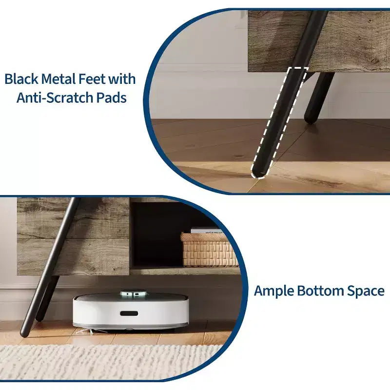 Mobile TV in Legno Composito con Gambe a U in Metallo per TV da 55''