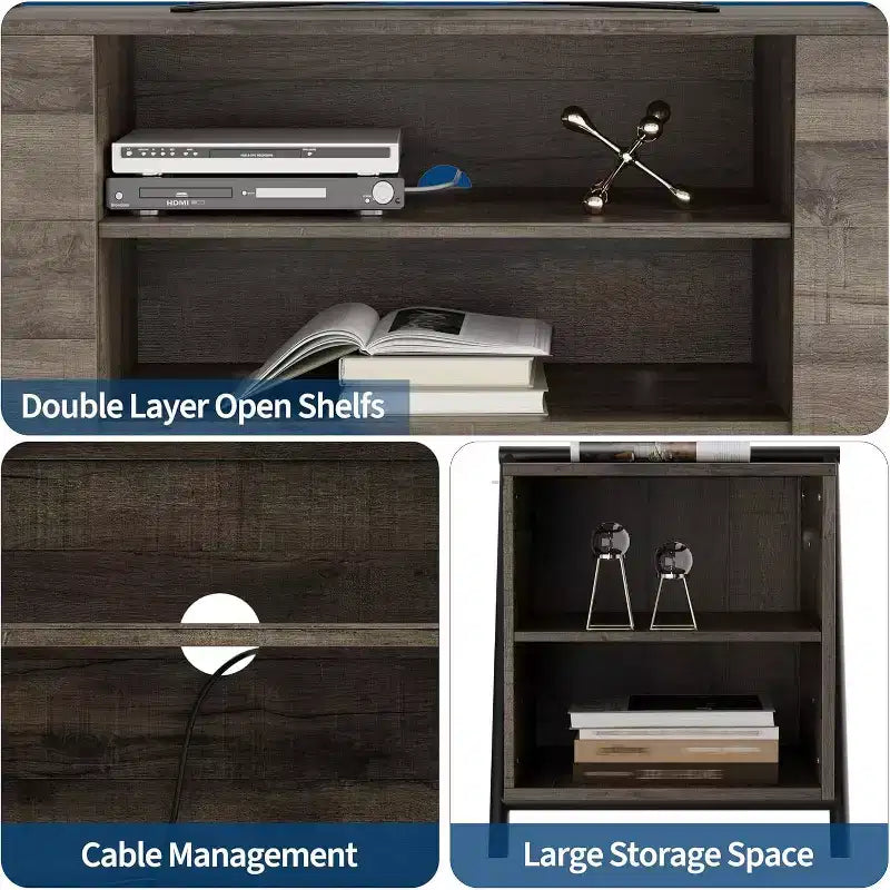 Mobile TV in Legno Composito con Gambe a U in Metallo per TV da 55''