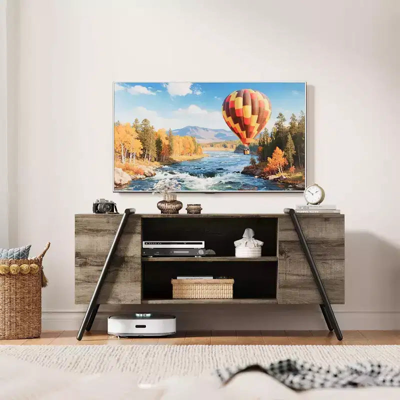 Mobile TV in Legno Composito con Gambe a U in Metallo per TV da 55''