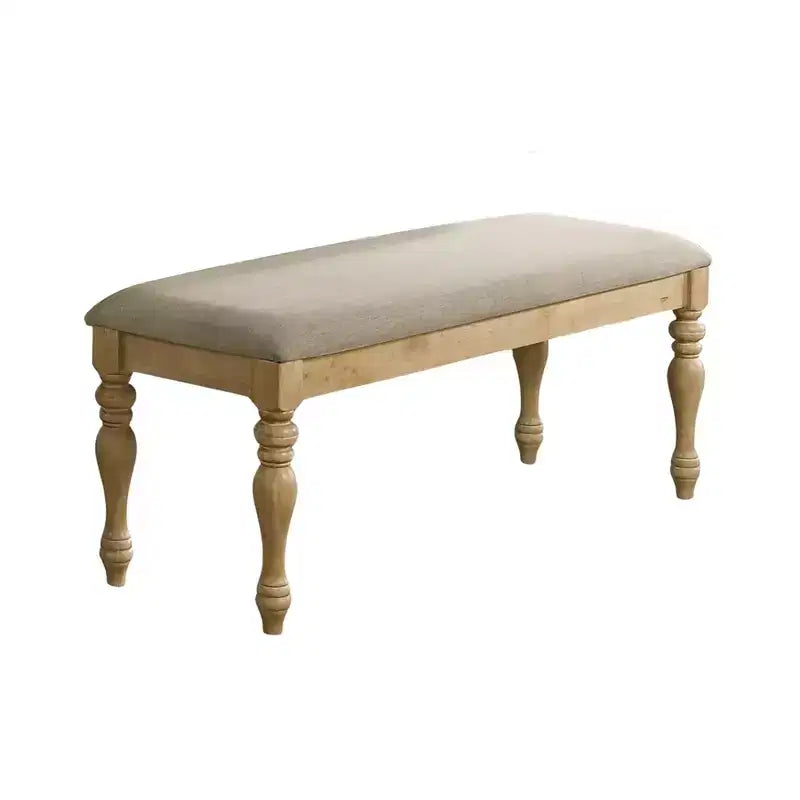 Solid Rubberwood Polyester Upholstered Dining Bench 47'' x 19.4''