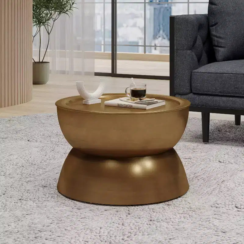 GDFStudio Sparling Modern Iron Hourglass Coffee Table