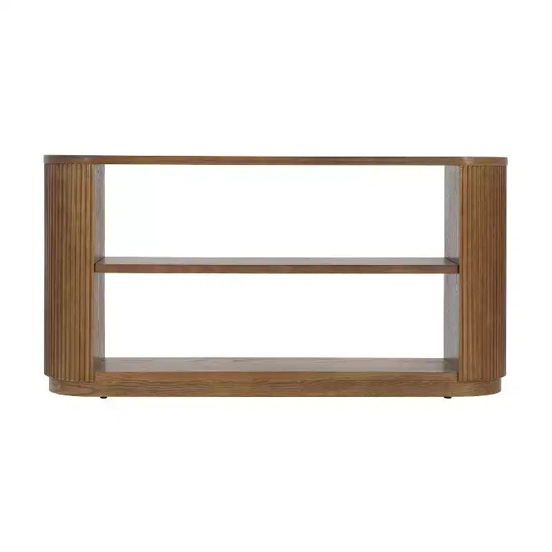 Consolle in legno e metallo con ripiani aperti 149,6 cm x 76 cm