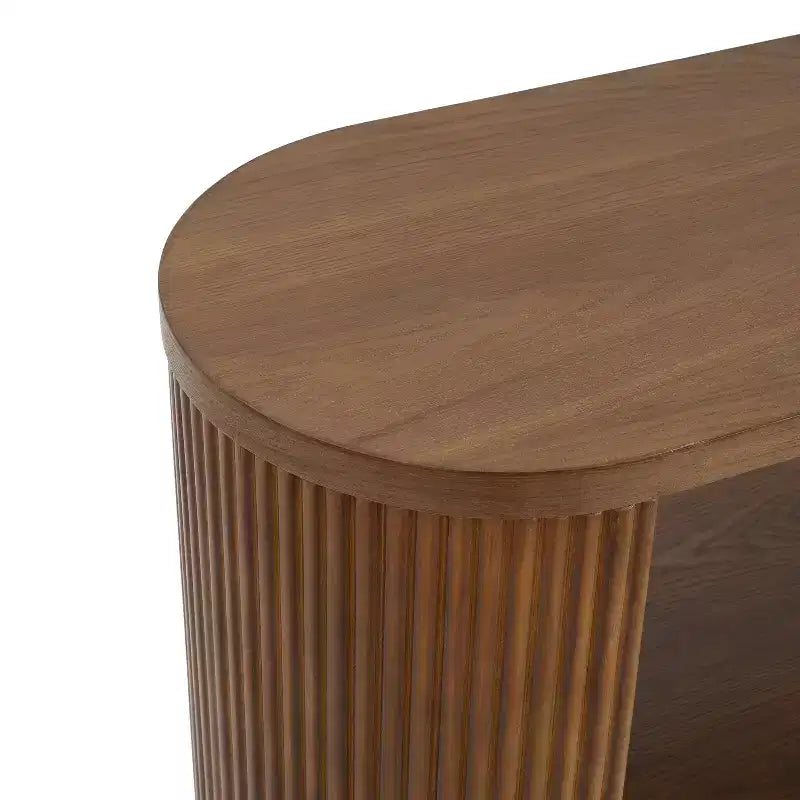 Consolle in legno e metallo con ripiani aperti 149,6 cm x 76 cm
