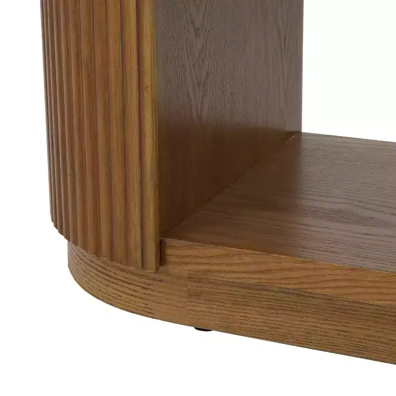 Consolle in legno e metallo con ripiani aperti 149,6 cm x 76 cm