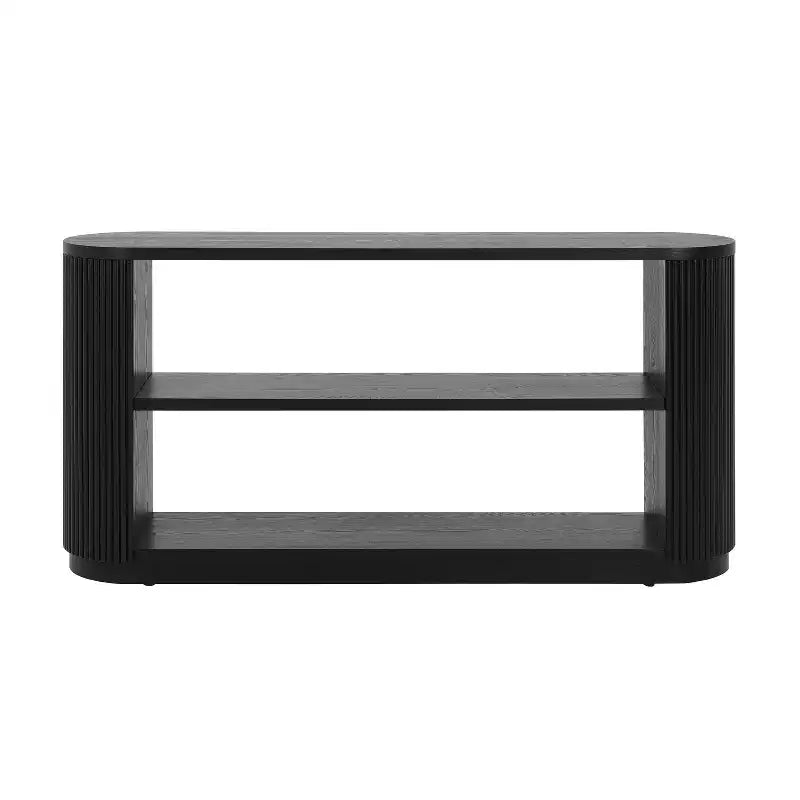 Consolle in legno e metallo con ripiani aperti 149,6 cm x 76 cm