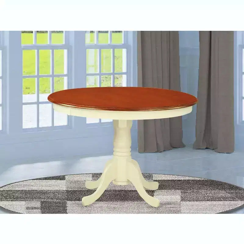 Tavolo da pranzo rotondo asiatico in legno di gomma 42'' x 29.5''