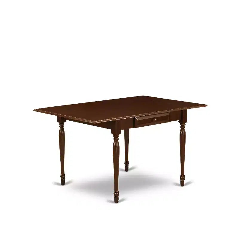 Tavolo da pranzo a ribalta in legno di gomma asiatico 54" x 36"