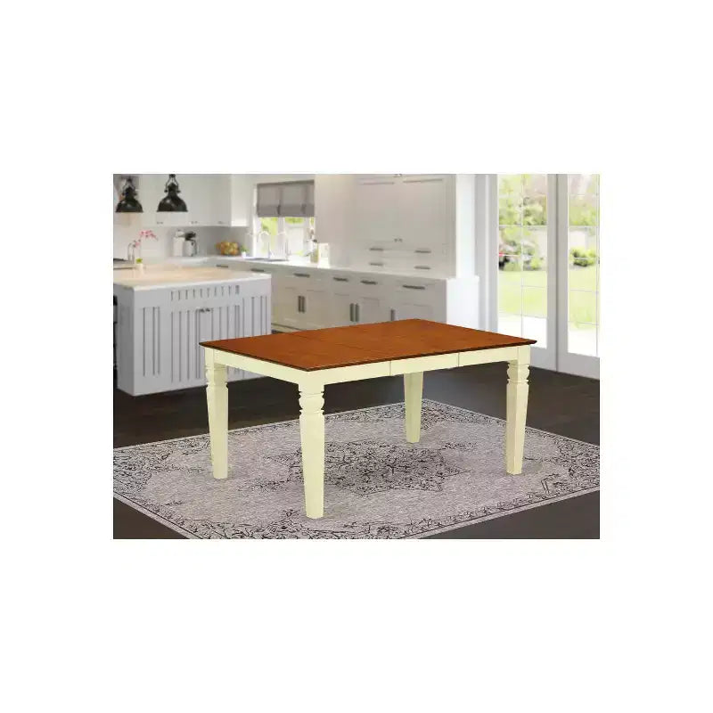 Tavolo da pranzo allungabile in legno di gomma asiatico 60'' x 42''