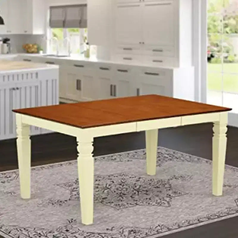 Tavolo da pranzo allungabile in legno di gomma asiatico 60'' x 42''
