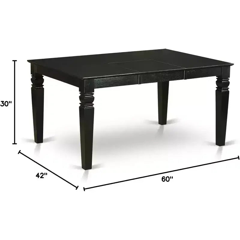 Asian Rubberwood Extension Dining Table 60'' x 42''