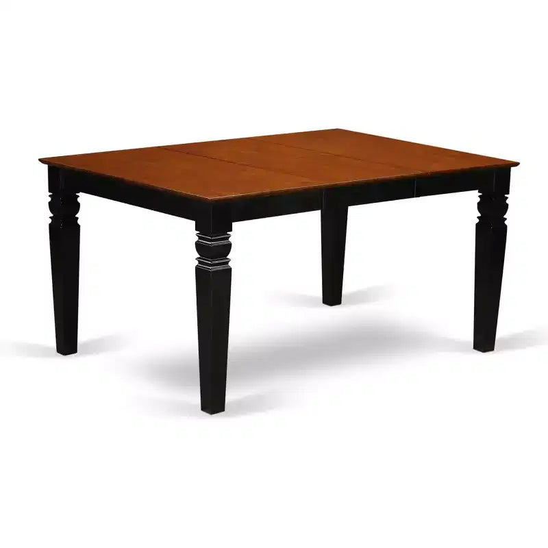 Tavolo da pranzo allungabile in legno di gomma asiatico 60'' x 42''