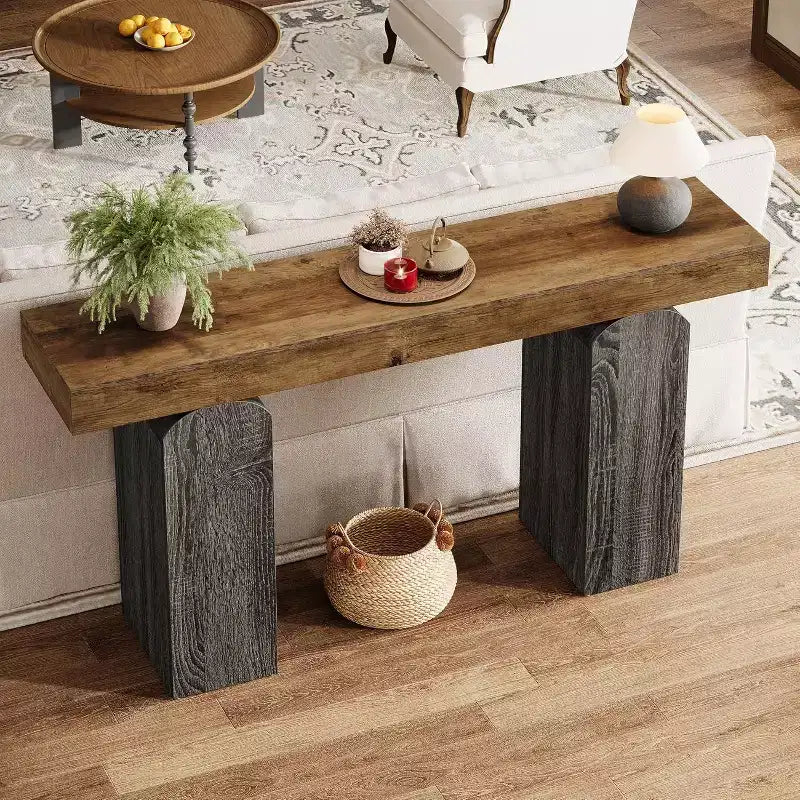 Consolle in legno MDF con gambe ad arco 160 x 35 cm