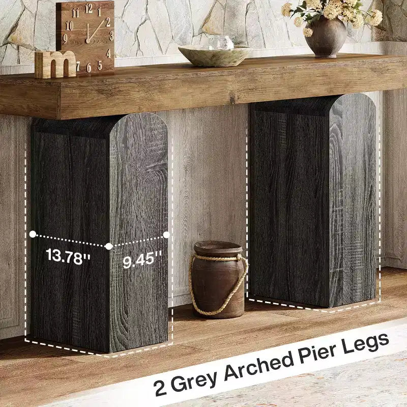Consolle in legno MDF con gambe ad arco 160 x 35 cm