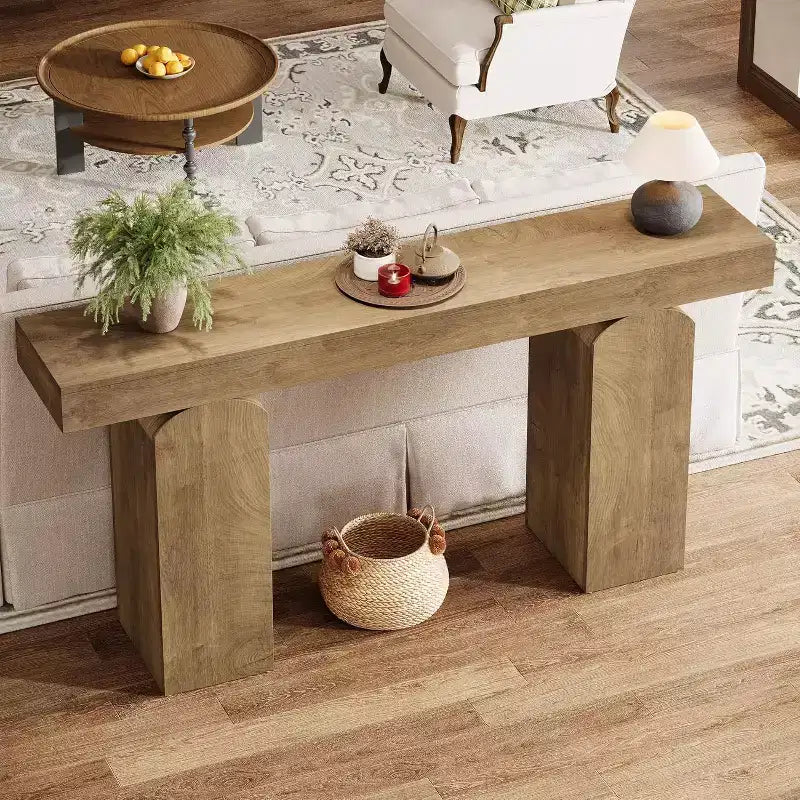 Consolle in legno MDF con gambe ad arco 160 x 35 cm