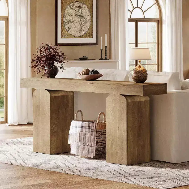 Consolle in legno MDF con gambe ad arco 160 x 35 cm