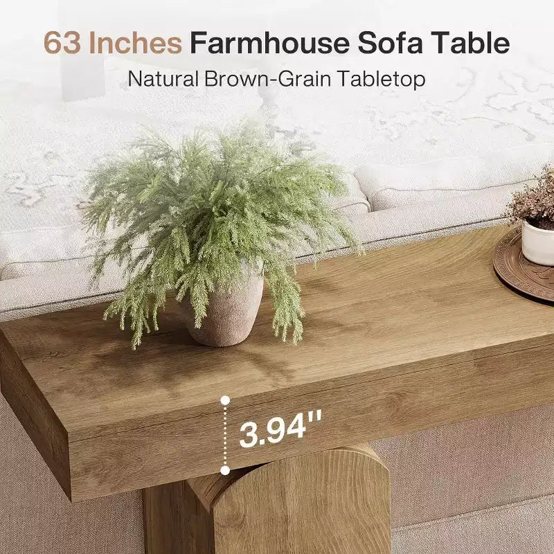 Consolle in legno MDF con gambe ad arco 160 x 35 cm