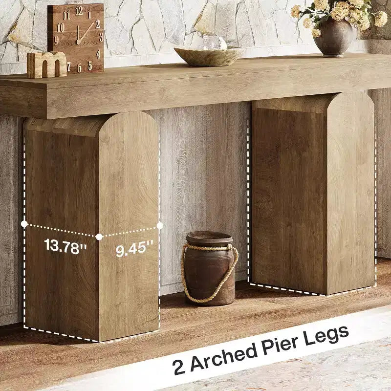 Consolle in legno MDF con gambe ad arco 160 x 35 cm
