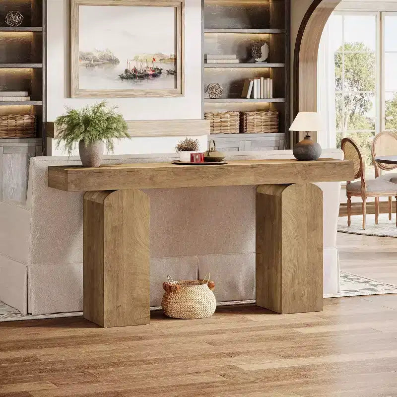Consolle in legno MDF con gambe ad arco 160 x 35 cm
