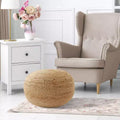 Pouf poggiapiedi rotondo in juta intrecciata 48 x 27 cm