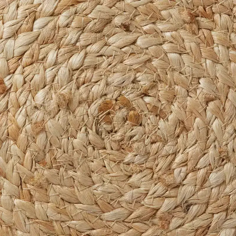 Pouf poggiapiedi rotondo in juta intrecciata 48 x 27 cm