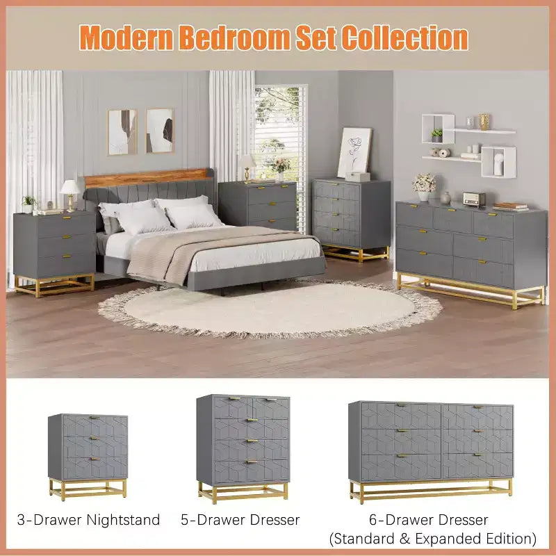 Cassettiera a 3 cassetti in MDF con gambe in metallo 60 x 71 cm